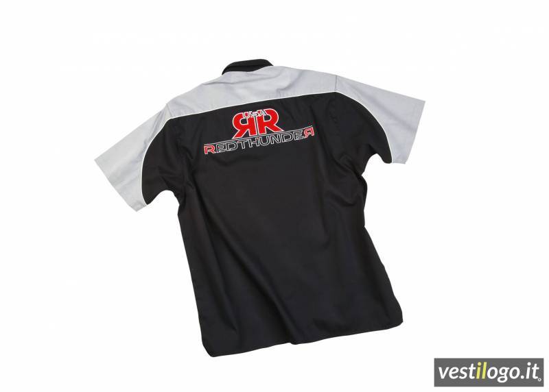 Camicia Ricamata Moto Custom e Fiere Red Thuner