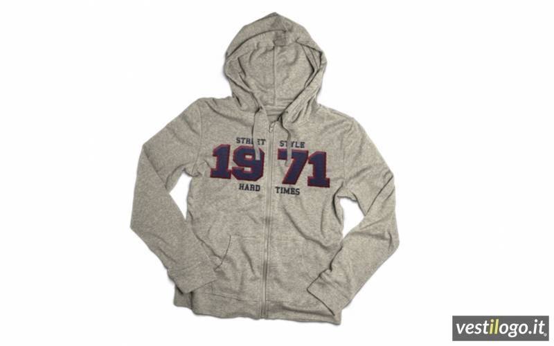 Felpa Moda con Grande Applicazione e Ricamo