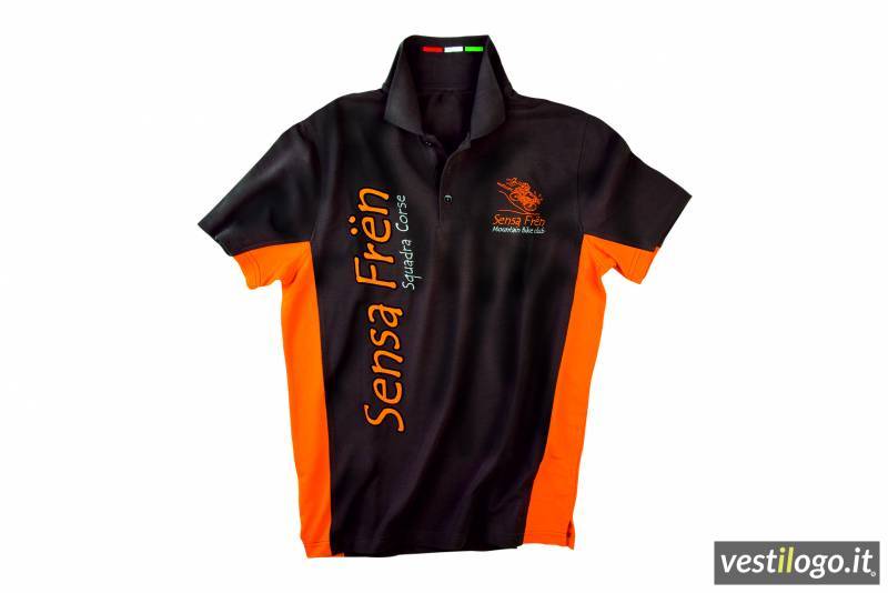 Polo Bicolore con Applicazioni e Ricami