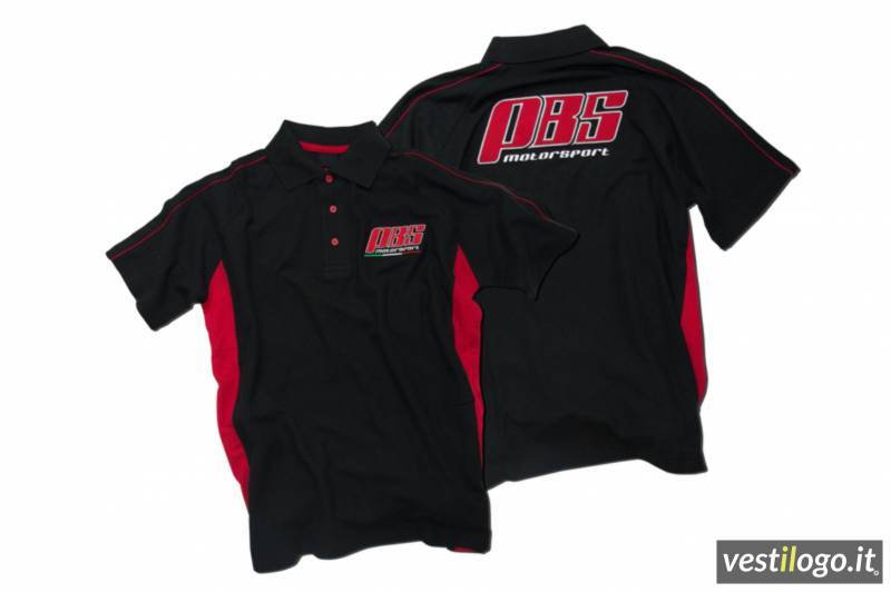 Polo Stile Racing con Ricami ed Applicazioni in Jersey