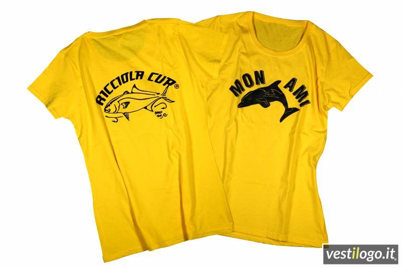 Tshirt Colorata con Serigrafia Petto e Schiena